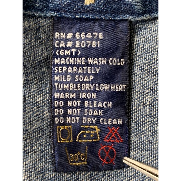 Vintage Y2K Tommy Jeans Denim Shirt Sz XL Corduroy Collar Logo Pocket RW10330 - Picture 5 of 8